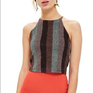 Topshop Fluro Stripe Crop Camisole